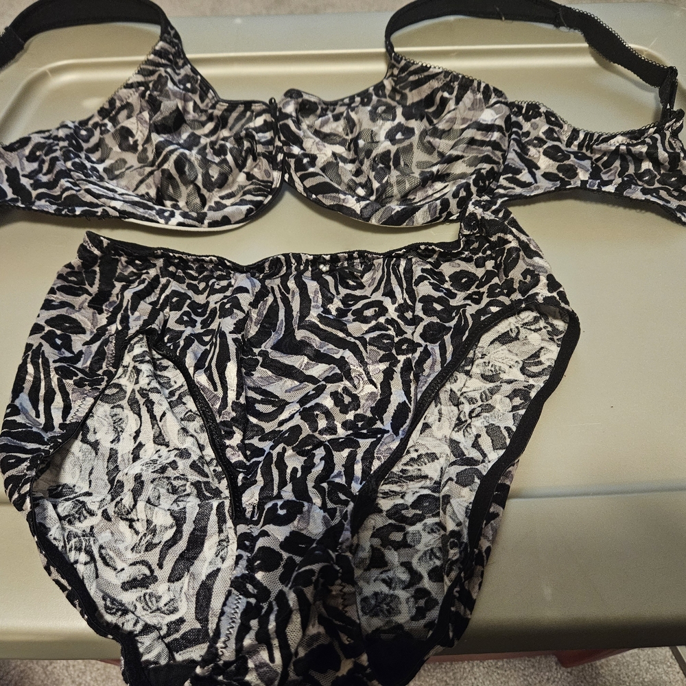 Wacoal Black And Gray Lingerie Set - image 1